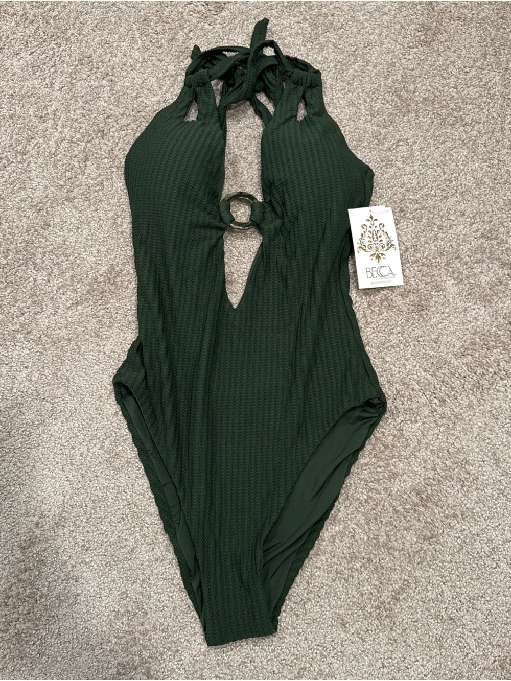 Women’s Size Large BECCA One Piece Swimsuit Dark Green